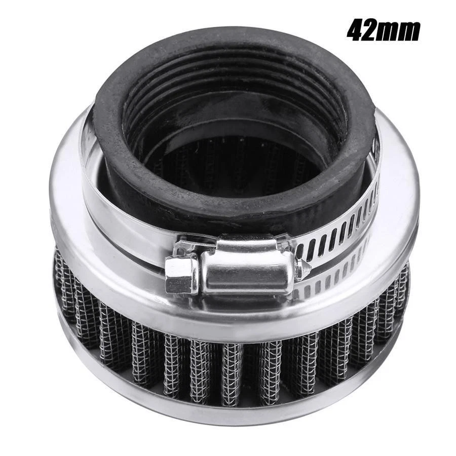2x 42mm Stainless Steel Air Filter Cleaner For Motorcycle ATV Scooter Universal - Image 2 of 4