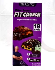 Fit Crunch High Protein Bars - Variety Pack of 18 Chocolate Brownie & Mint