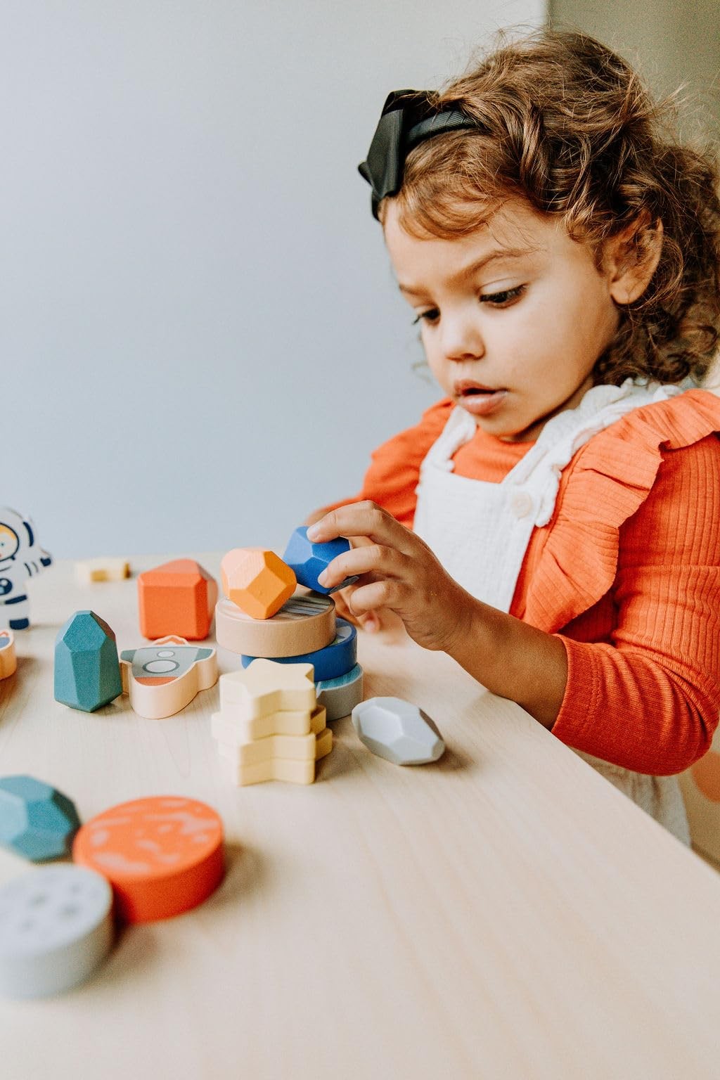 Toddler Wooden Stacking Blocks Space Gift Montessori Toddler Toy Learning 2 Y...