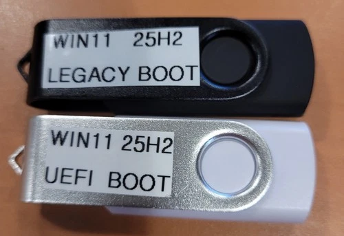 Windows 11-25H2 Boot Install USB No System Requirements 64bit PC/Laptop