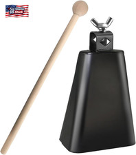 Steel Cowbell with Stick, Noise Makers Hand Metal Percussion Cow Bells for Drum