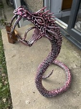 Steel Serpent/snake/dragon Statue, Sculpture, Large Made From Recycled Steel