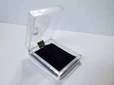 Vintage Clear Acrylic Lucite Jewelry Case Box Hinged Starburst Design 2.5x3.5