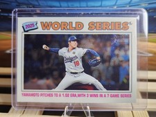 YOSHINOBU YAMAMOTO Chrome World Series 2026 Topps Heritage #313 Dodgers