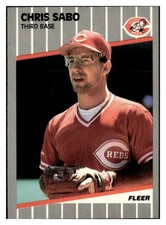 Chris Sabo 1989 Fleer #170 Cincinnati Reds VTG Baseball *341