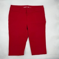 Old Navy Women's Pixie Ankle Pants Size 8 Red Cotton Blend Stretch Slim Straight