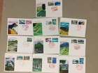 Ten Japan NATIONAL PARKS fdc-maxi cards.Nine are with two stamps