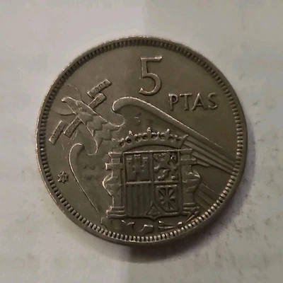 Espagne Europe Pièce 5 PTAS 1957 nickel « Francisco Franco » - Photo 1/2