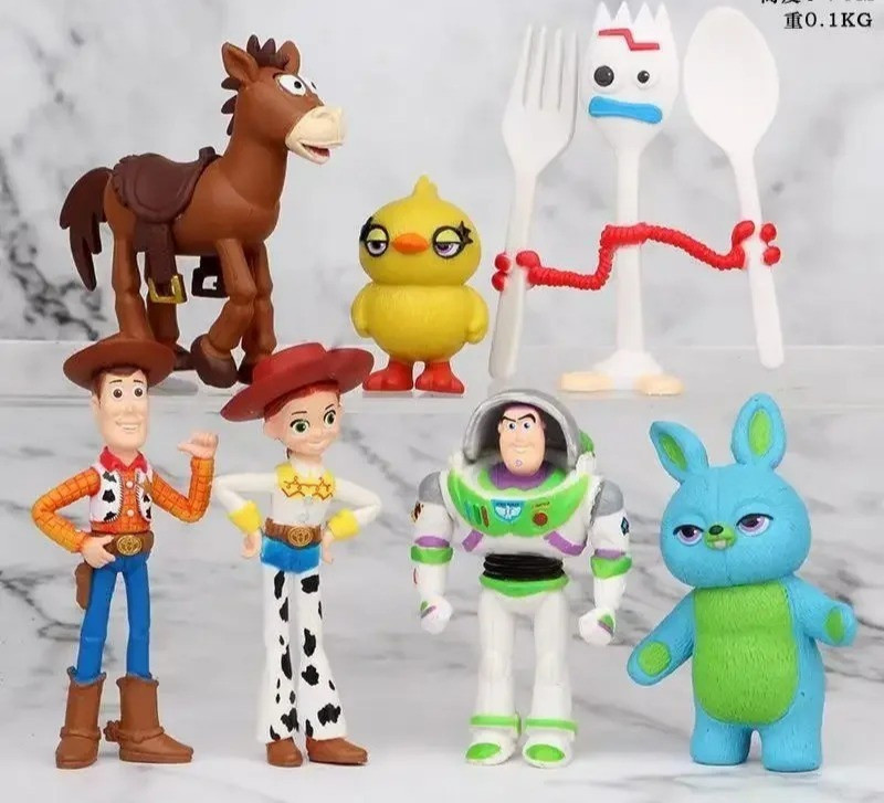Toy Story 4 Action Figures 7pcs Set Woody Jessie Buzz Lightyear with no box