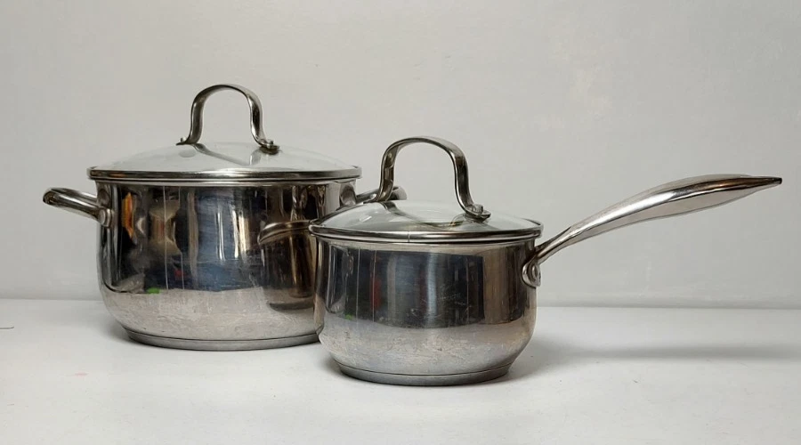 Gourmet Professional Grade 2 Qt. Stainless Steel Sauce Pan & 5 Qt Pot w Lids