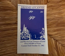 Atari 2600 IMAGIC Defend Atlantis $40,000 Contest Entry Form 1982