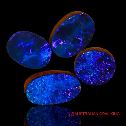 18.40 Cts Oval Doublet Opal Cabochon 4 Pcs Making 11X10X3 mm TO 15X10X4 mm - Picture 3 of 11