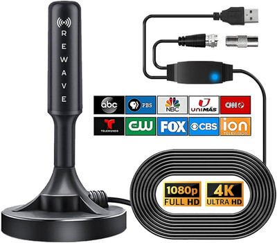 Rewave Antena Upgraded Version, Rewave TV Antenna Signal Booster, Coverage up to