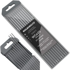 TIG Welding Tungsten Electrode 10 Pack 1/16" 7" Gray - 2 Ceriated, WC20