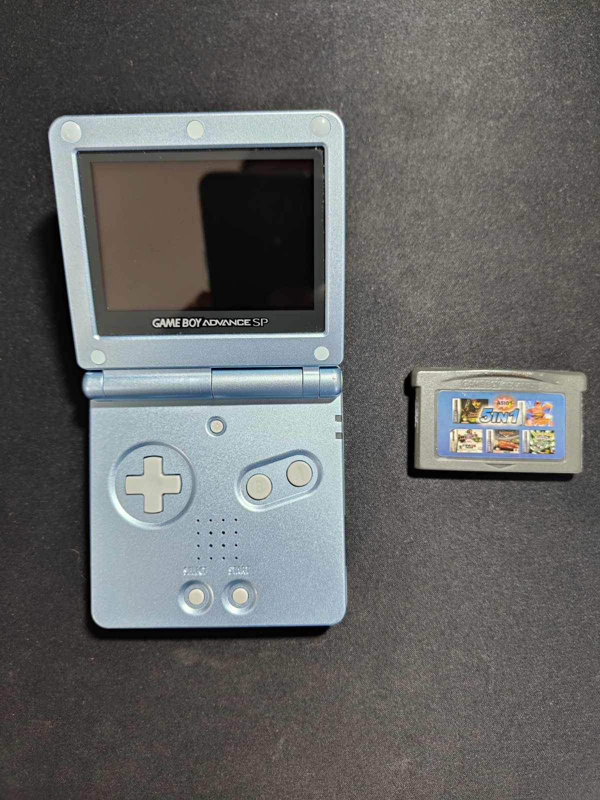 Nintendo Game Boy Advance SP AGS-101 Azzurro Originale + cartuccia gioco 5 in 1