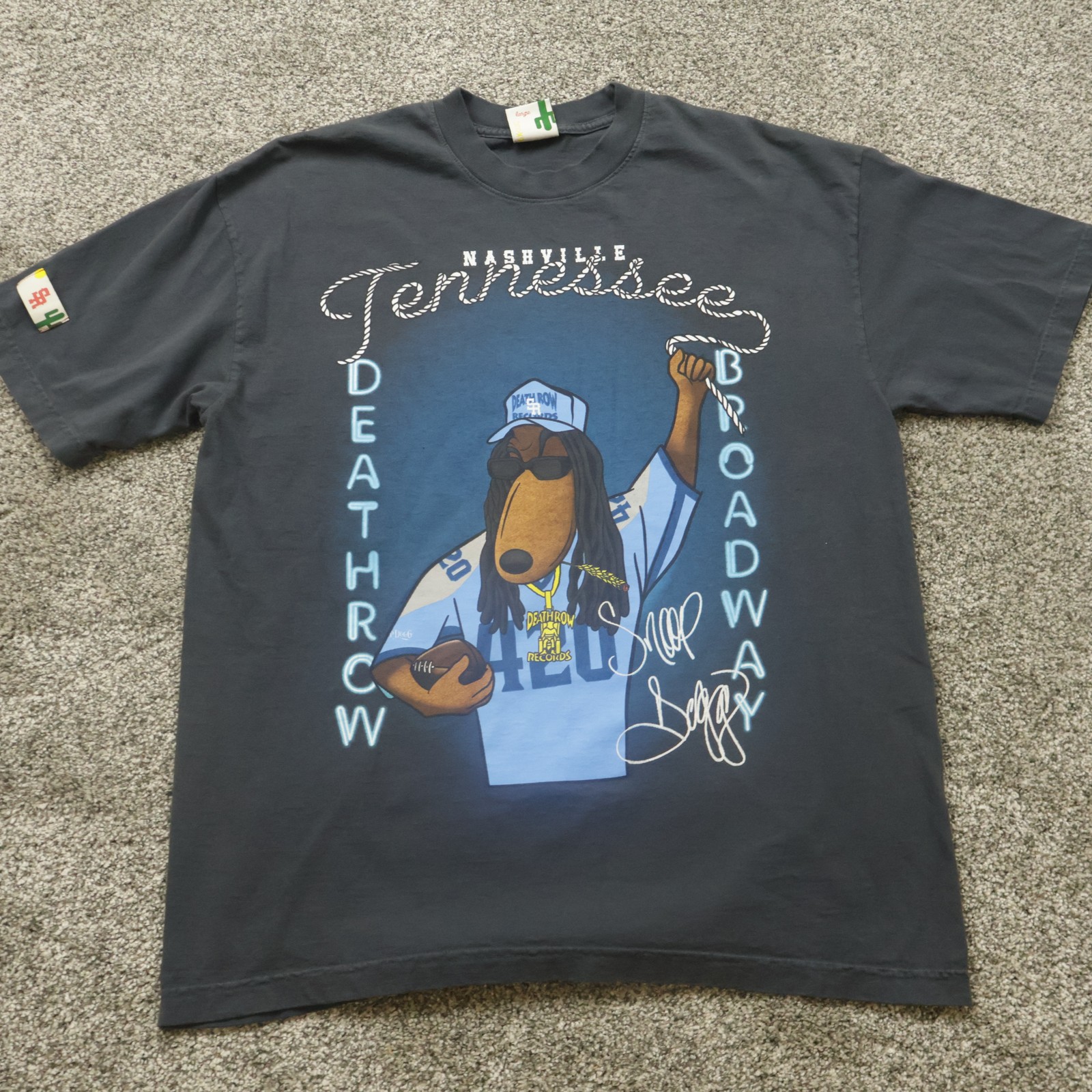 FILA Snoop Dogg Death Row Records Tennessee camicia uomo grande nera hip hop rap maglietta