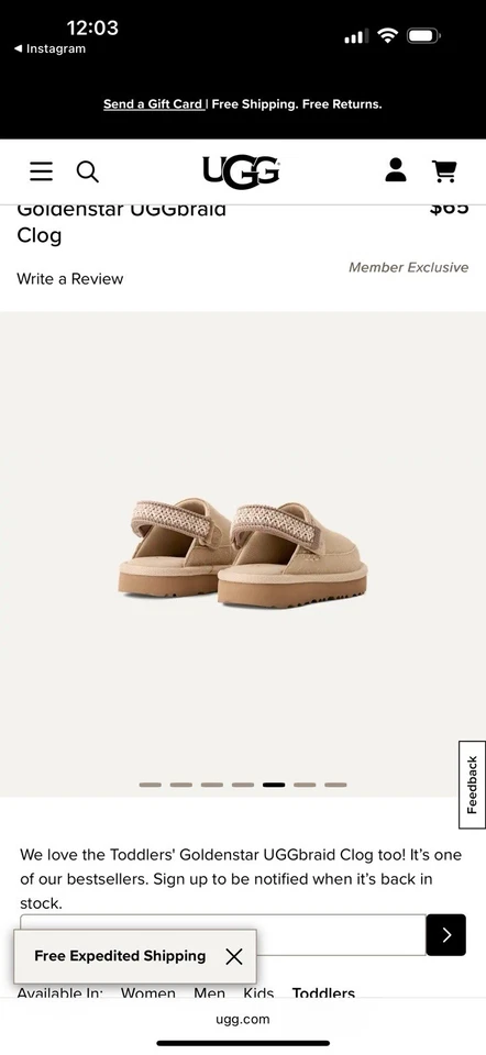 Zueco trenzado UGG Goldenstar semilla de mostaza Foto 3 de 4