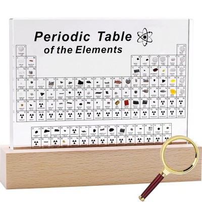 Periodic Table with 83 Real Elements Inside, Acrylic Periodic Table of Chemical