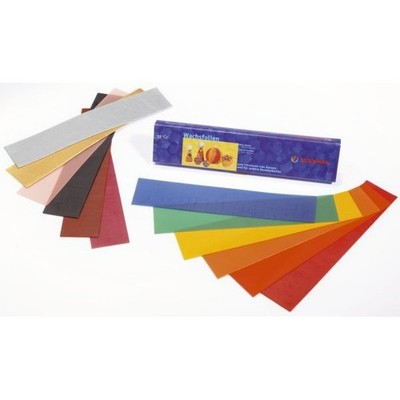 STOCKMAR 63000 Wachsfolie 20x4cm 12 Stück, Waldorf Basteln Kerzen Kunst Spiel