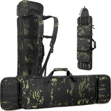 Estuche Suave para Rifle 37", Mochila Doble Rifle Almacenamiento y Transporte, Camuflaje