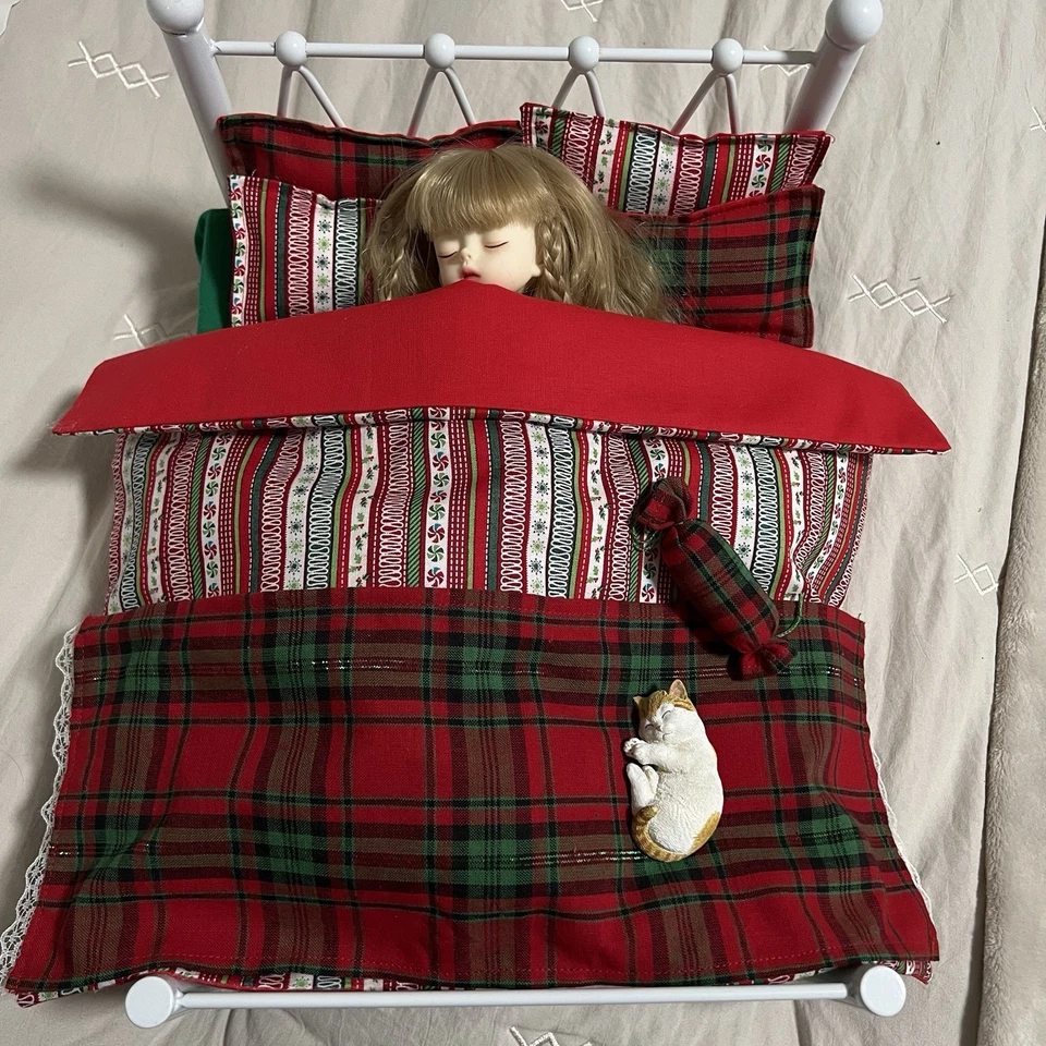 Juego de cama miniatura BJD escala 1:6. YOSD, Blythe, Barbie / Hecho a mano Foto 3 de 4