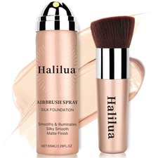 Airbrush Foundation Spray with Brush - Full Coverage Magic Minerals Natural