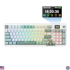 Wireless Gasket Gaming Keyboard, 95 Keys, TFT Display, Custom Linear Switch