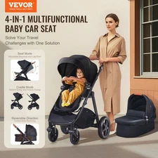 New Travel System Stroller with Infant Bassinet, 2-in-1 Baby Cradle Stroller Co