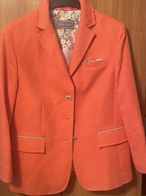 White Label Damenblazer Gr.4o In Orange Mit Schönem Muster