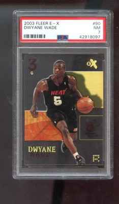 2003-04 Fleer E-X EX #90 Dwyane Wade ROOKIE RC PSA 7 Graded Basketball Card NBA