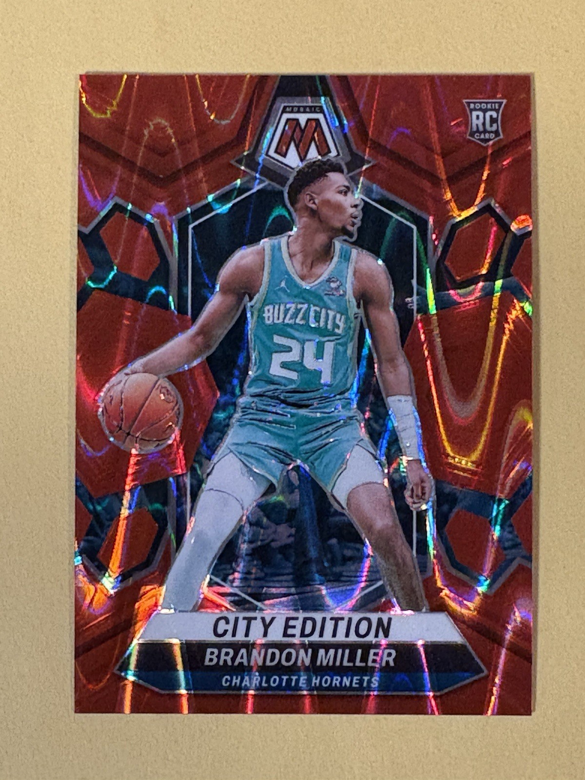 2023-24 Panini Mosaic - City Edition Red Seismic Prizm #277 Brandon Miller /299