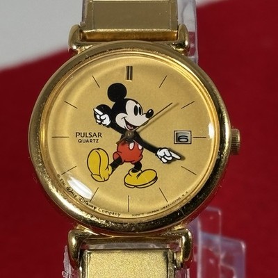 Vintage Disney Pulsar Mickey Mouse Watch Moving Hands Date Expansion New Battery
