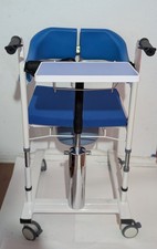 Patient Lift Transfer Chair, Bathroom Wheelchair w/180  Split Seat and Potty