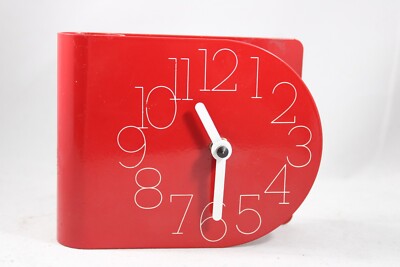 Vintage Spectrum Div. Designs Red Metal Clock Desk Wall  - DOES NOT WORK