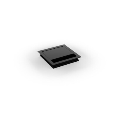 BMB Kabeldurchführung  Eco Schreibtisch Kabeldurchlass schwarz elox Metall eckig