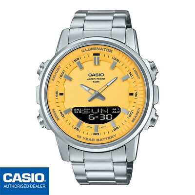 CASIO AMW-880D-9AVDF AMW-880D-9A Original AMARILLO Hombre METAL