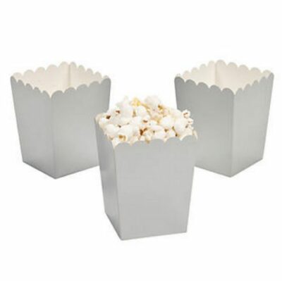 12 Stück - Silber Popcorn Boxen - Party Box Gastgeschenke