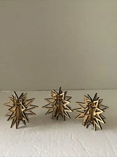 Laser Cut  3D Wooden Christmas Tree Ornaments Set Of 3