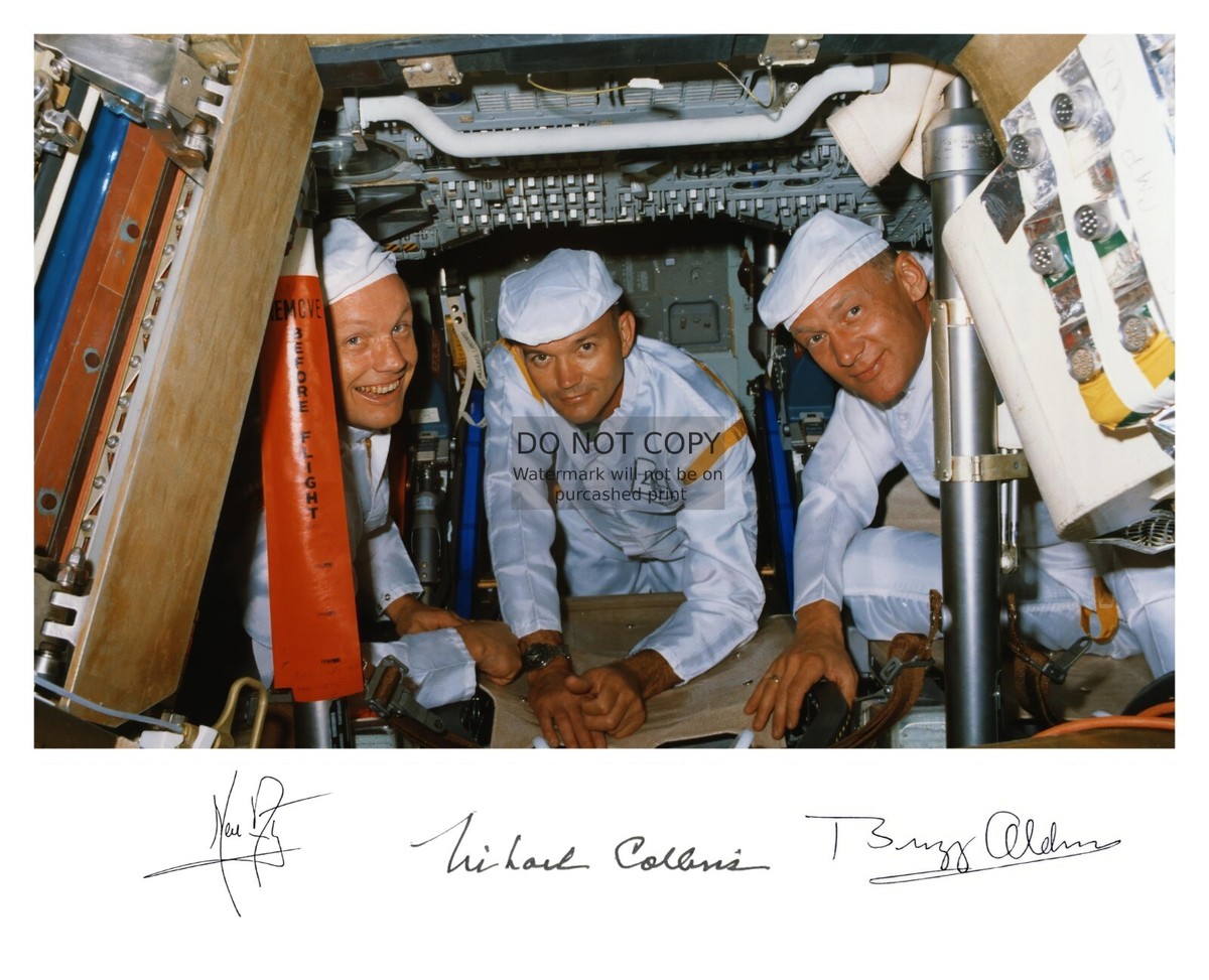 APOLLO 11 BUZZ ALDRIN NEIL ARMSTRONG MICHAEL COLLINS AUTOGRAPHED