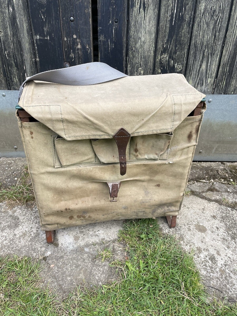 Vintage Canvas Efgeeco Fishing Tackle Metal Frame Seat Box