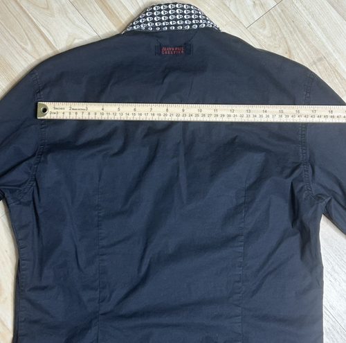John Paul Gaultier Long Sleeve Black Shirt Mens L Skull Cuffs Collar Snaps - Picture 21 of 21