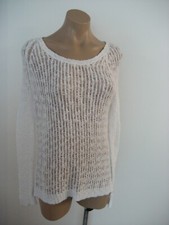 EILEEN FISHER White Cotton Long Sleeve Hi Lo Box Top Sweater S Small NWT 238