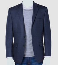 296 Ralph Lauren Men's Blue Check Classic-Fit Blazer Sport Coat Suit Jacket 44L