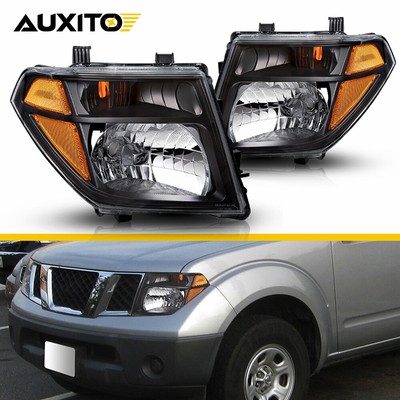 NEW Black Replacement Headlights For NISSAN Pathfinder 05-07 Frontier 05-08 EAW