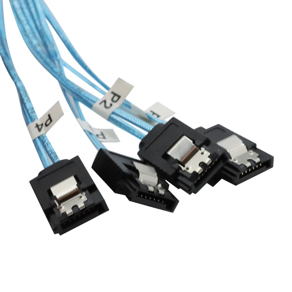 10PCS Mini SAS SFF-8643 To 4 SATA 7pin Hard Disk 6Gbps Data Server Raid Cable 1M - Image 4 of 4