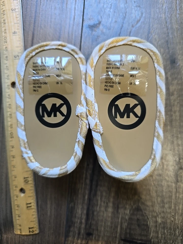 MK Michael Kors Baby Deck Shoes Gold Multi Size US 1  - Image 4 of 4