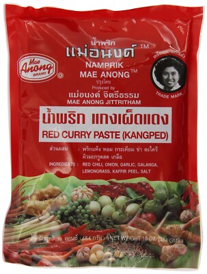 Mae Anong Red Curry Paste 16oz. Authentic Thai  