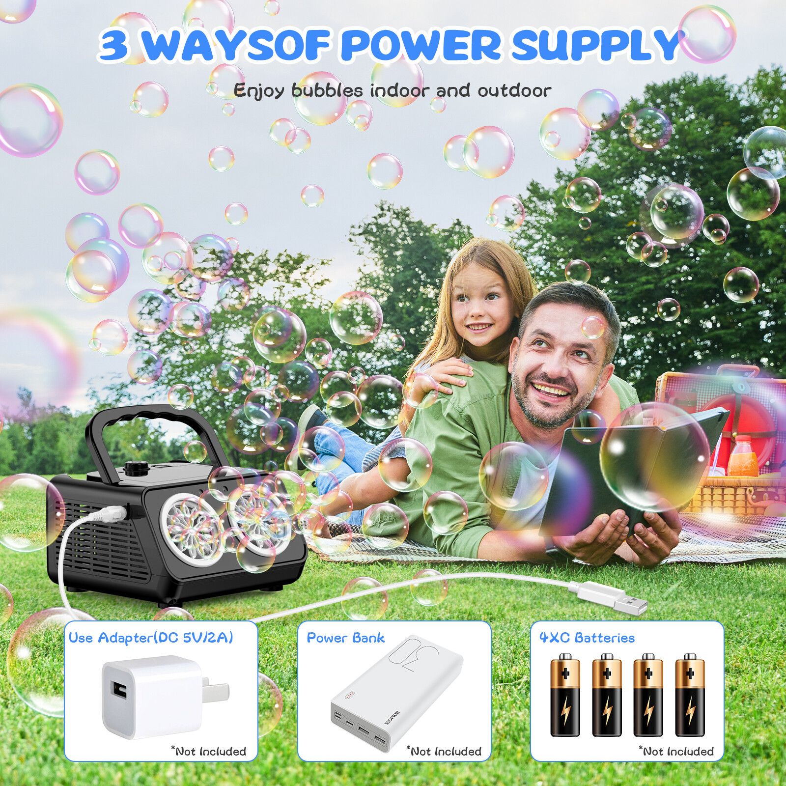 Macchina Bolle Di Sapone | Coniglietto Pasquale | Luci LED | Regalo Bambini - Foto 1