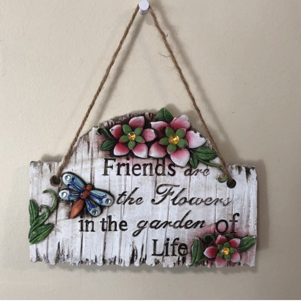 Greenbrier Ceramic Wall Plaque Sign Friends Are The Flowers