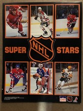 Original Vintage Poster NHL Superstar Collage 1980s Hockey Head Shop Pin Up